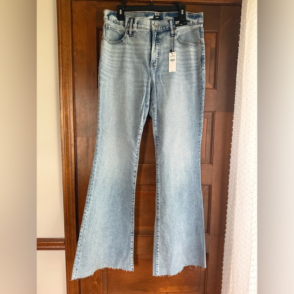 Express 70s Flare Mid Rise Light Blue Jeans - Picture 1 of 4